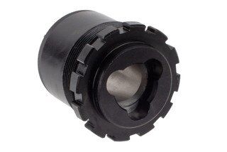 Yankee Hill Machine Tri Lug suppressor adapter is made from aluminum and steel